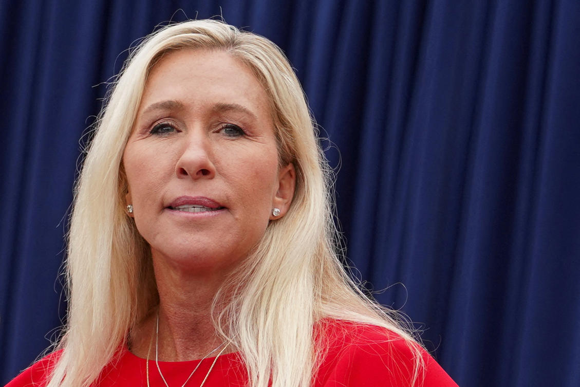 Marjorie Taylor Greene, a US House of Representatives member from Georgia who was long known as a Trump loyalist, has recently taken positions at odds with the president. (Reuters)