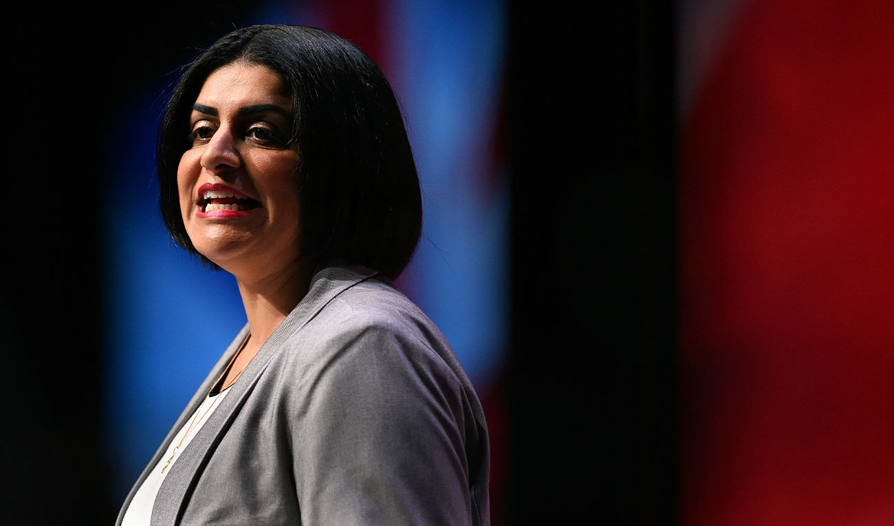 Britain's Home Secretary Shabana Mahmood attends the final day of the annual Labour Party conference in Liverpool, north-west England, on October 1, 2025. (AFP)