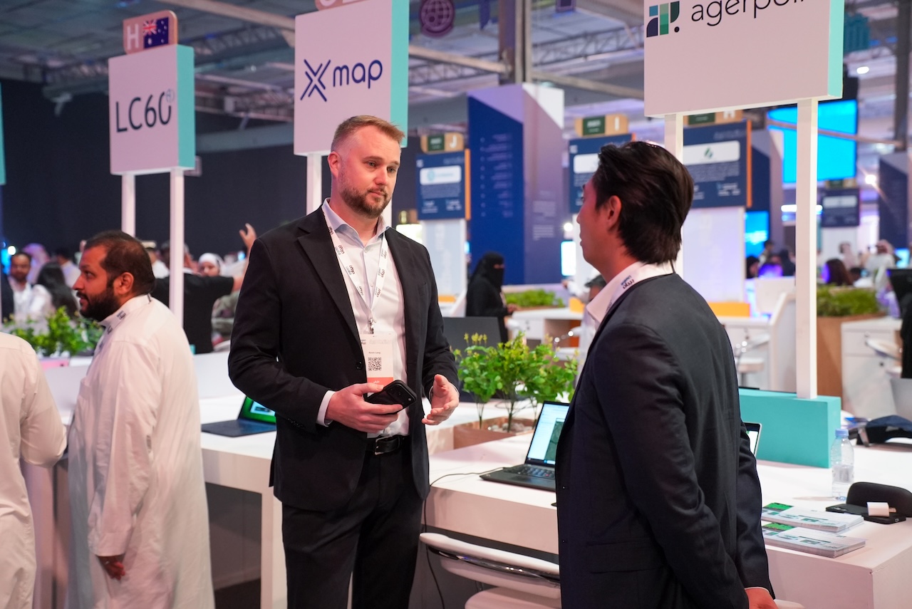 AgerPoint, a US technology company specializing in artificial intelligence and data solutions for agriculture and natural asset management, took part at a recent event in Riyadh. (AN photo/Jafar Saleh)