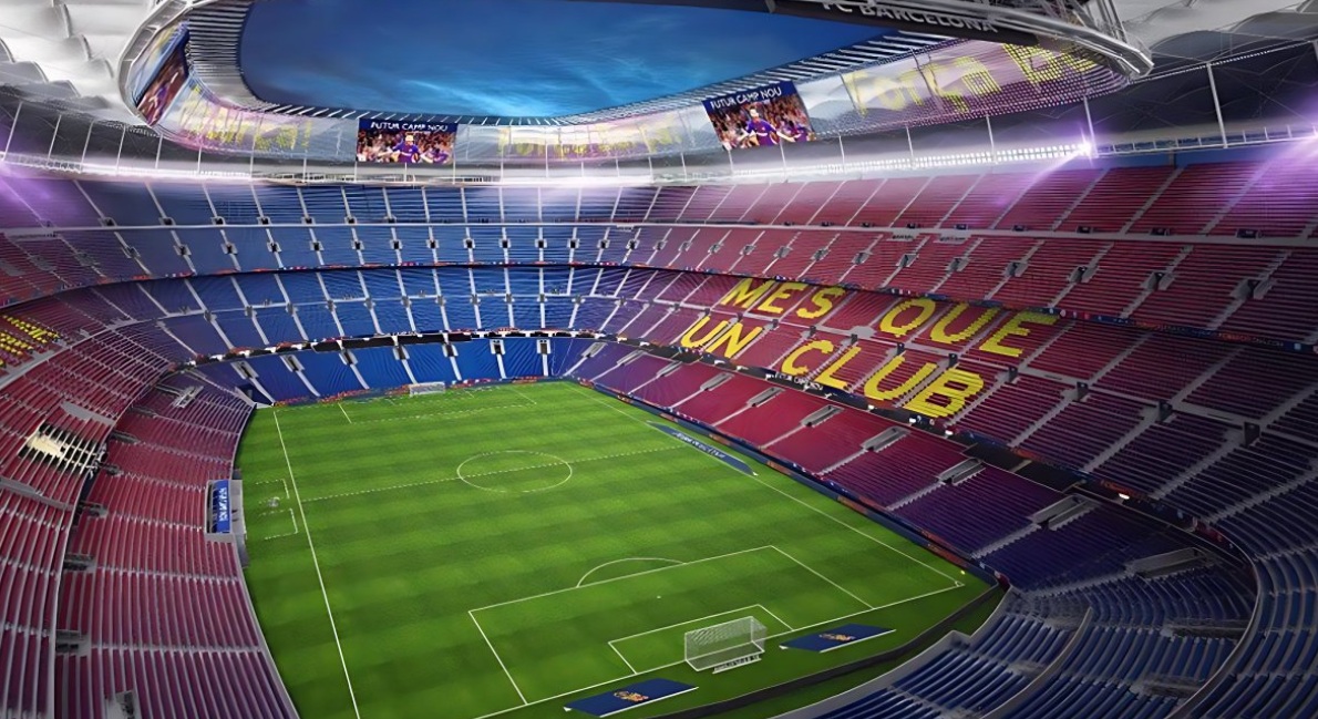 Barcelona’s next Champions League match at home will be at the renovated Camp Nou stadium with partial capacity. (X/@TouchlineX)