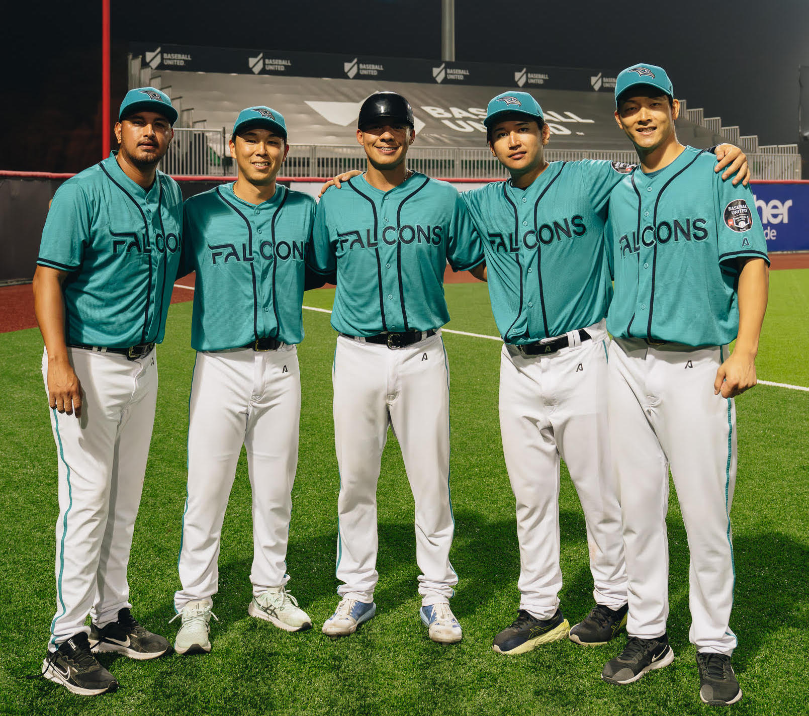 Mid East Falcons beat Karachi 2-0 on Wednesday night with a combined no-hit performance. (Supplied)