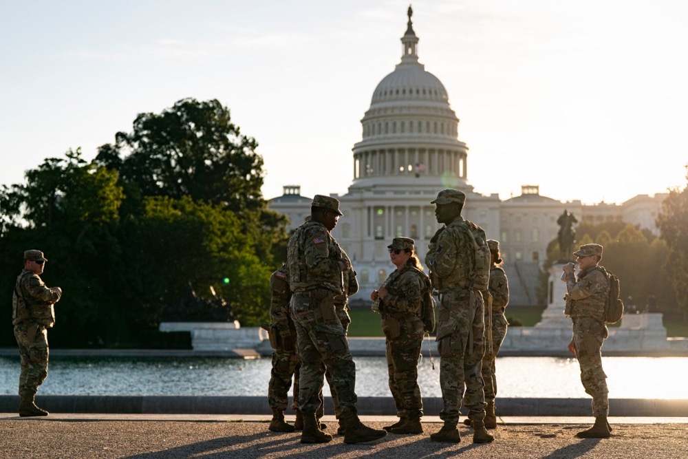 The Trump administration has deputized the Guard troops in Washington to serve as special US Marshal Service deputies. (Getty Images/AFP)