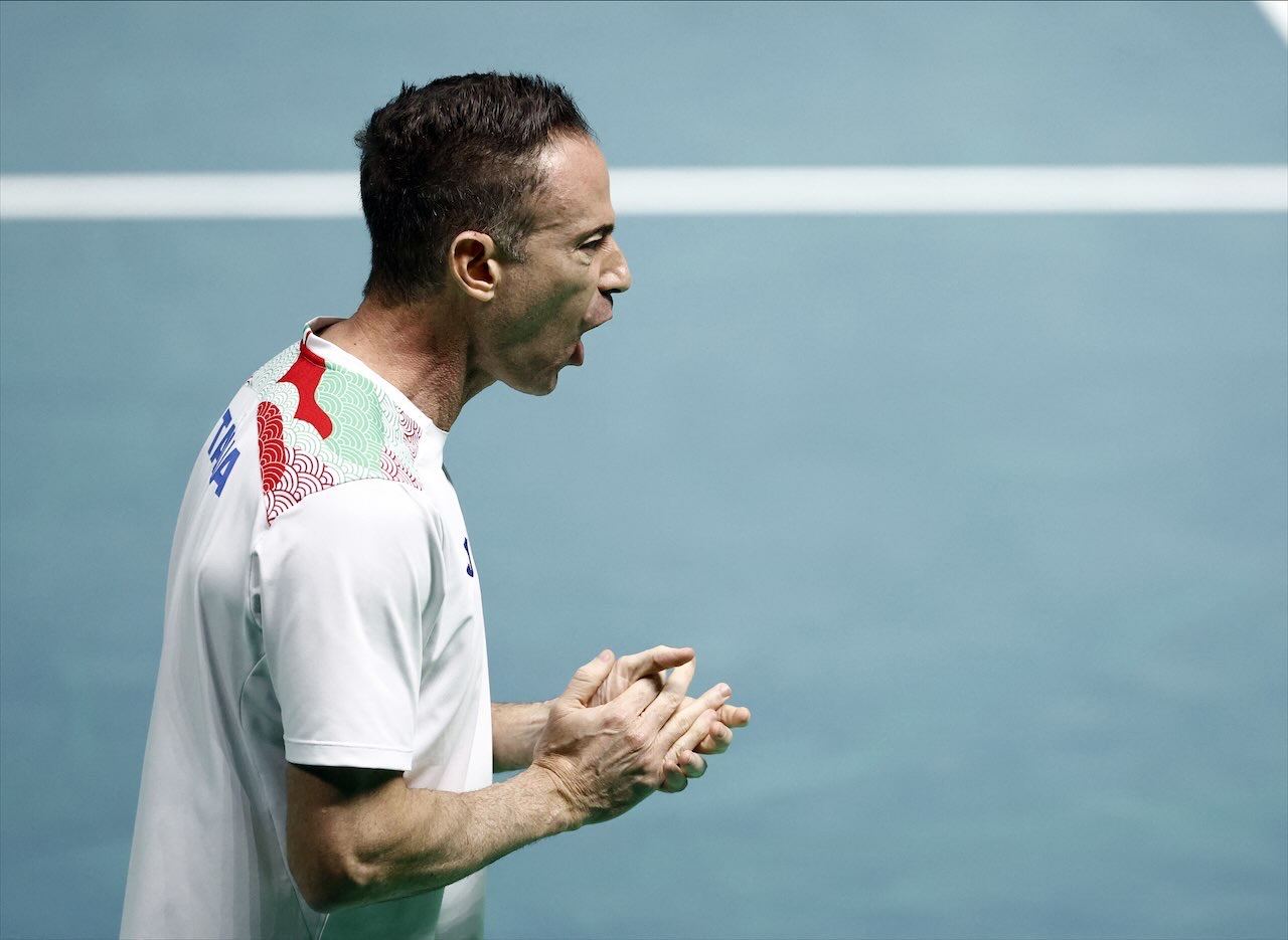 “It’s really tough to say something about this match,” Cobolli said. “I played for all of my team, my family, and it’s one of the best days of my life.” (Reuters)