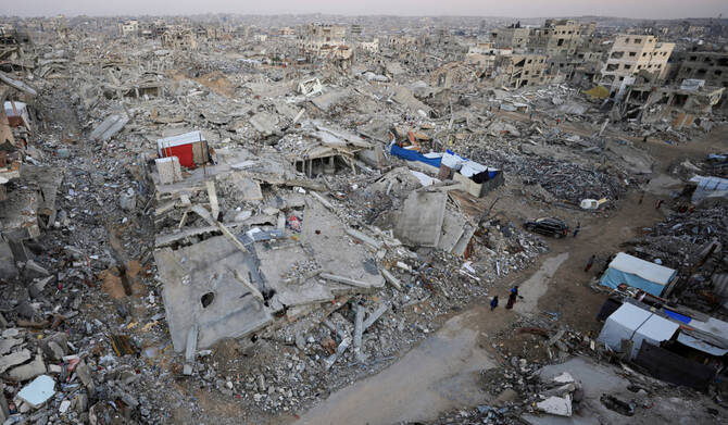 An Israeli airstrike on a car in Gaza City killed at least two people and wounded several others, local health authorities said on Saturday, in a further test to a fragile ceasefire between Palestinian militant group Hamas and Israel. (Reuters/File)