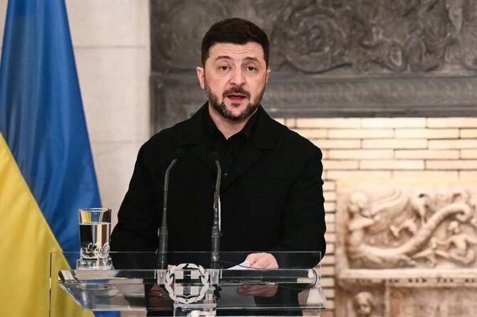Ukrainian President Volodymyr Zelenskiy said on Saturday that real peace is always based on guaranteed security and justice. (AFP/File)