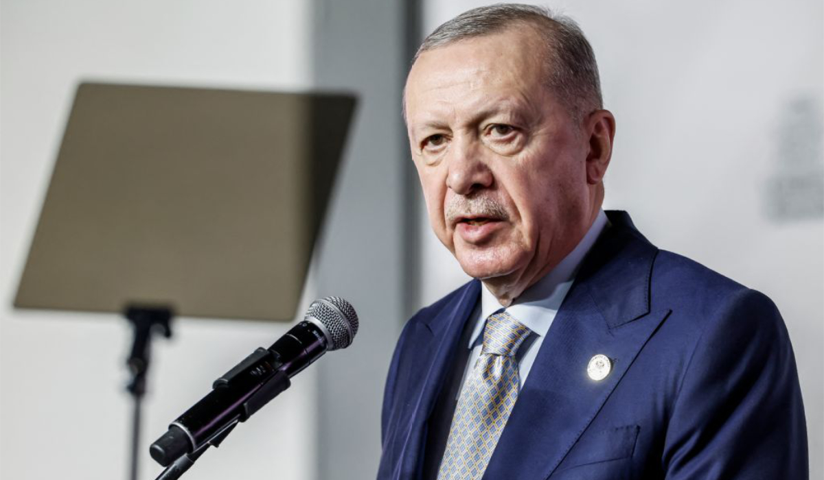 Turkeyís President Recep Tayyip Erdogan speaks during a press conference after the conclusion of the G20 Leaders' Summit at the Nasrec Expo Centre in Johannesburg on November 23, 2025. (AFP)