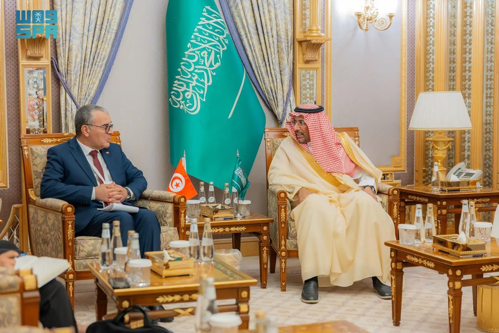 Saudi Arabia’s Minister of Industry and Mineral Resources, Bandar Alkhorayef, held a bilateral meeting with Tunisia’s Minister of Economy and Planning, Samir Abdelhafid. SPA