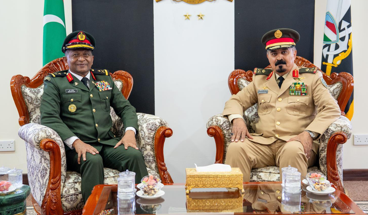 Maj. Gen. Ibrahim Hilmy (L) Mohammed bin Saeed Al-Moghedi in Male. (SPA)