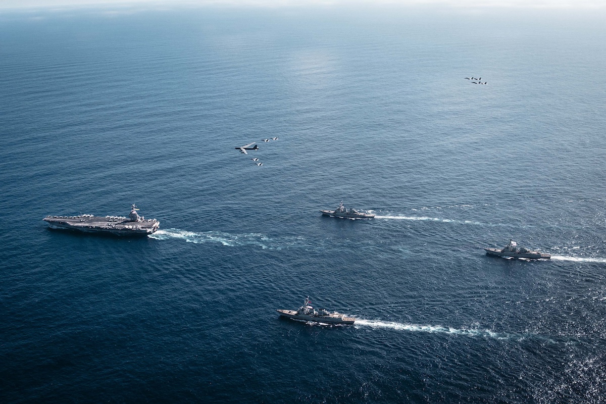 US has amassed an unusually large fleet of warships and has been attacking alleged drug-smuggling boats. (FILE/AFP)