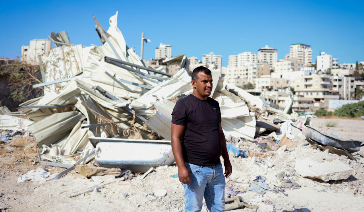 The demolished house of Yahya Abu Ghaliyeh, a Palestinian from a Bedouin village near the town of Al-Eizariya, also known as Bethany, east of Jerusalem, in a photo taken on Sept. 30. (AFP)