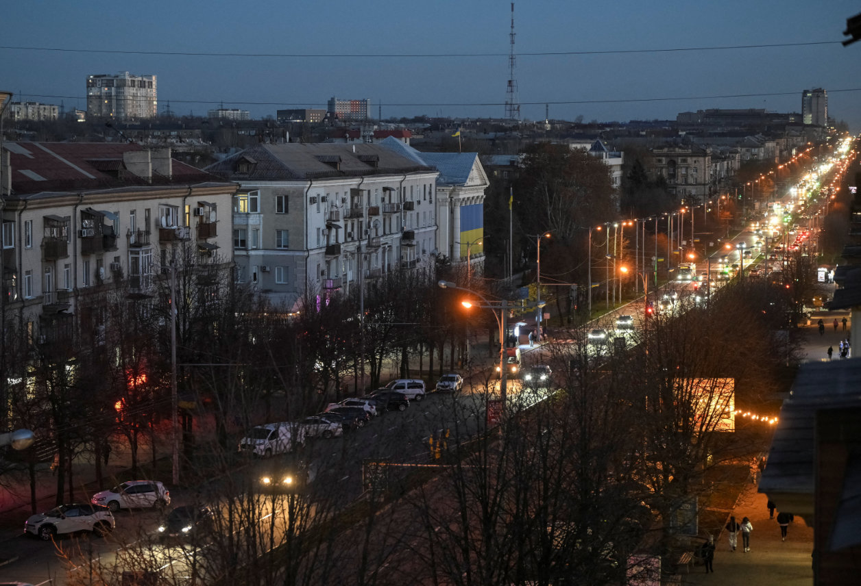 Cars drive along a road in Zaporizhzhia, amid Russia's attack on Ukraine, Ukraine November 25, 2025. (Reuters)