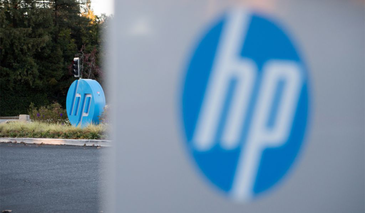 The HP logo is seen on a sign at Hewlett Packard's headquarters in Palo Alto, California on November 4, 2016. (AFP file photo)