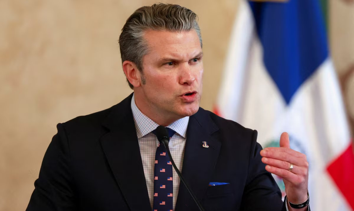 US Secretary of Defense Pete Hegseth speaks during a meeting with Dominican Republic President Luis Abinader at the National Palace, in Santo Domingo, Dominican Republic November 26, 2025. (Reuters)