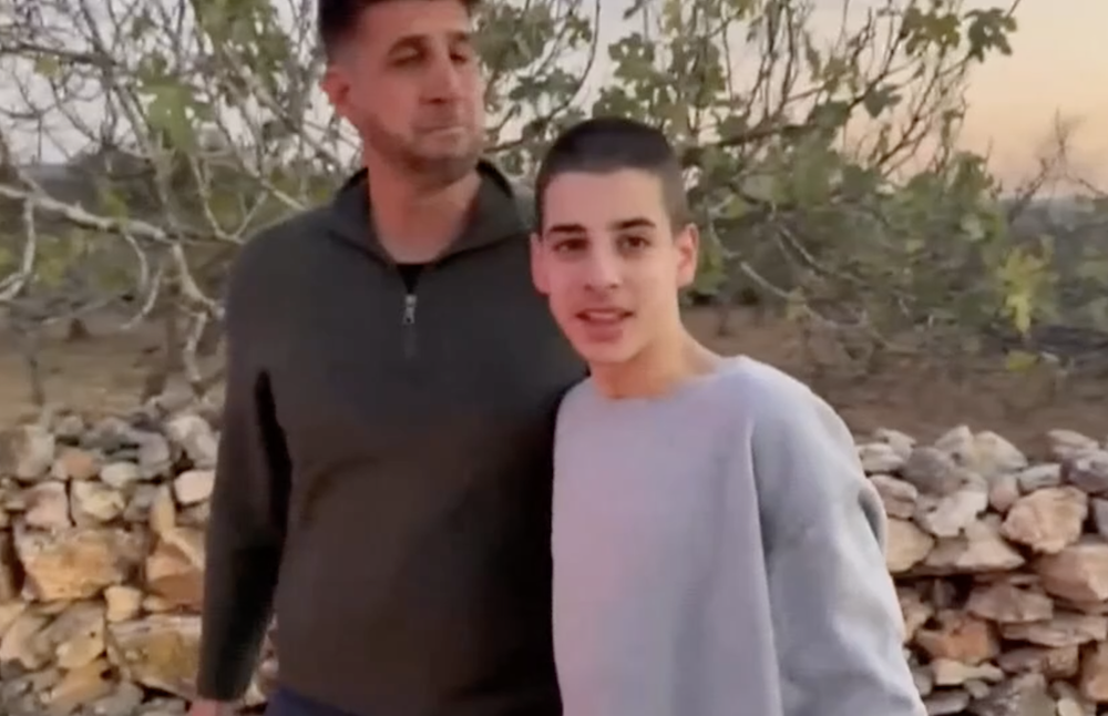 Mohammed Ibrahim (R), a 16-year-old Palestinian American, was being held in an Israeli prison for allegedly throwing stones at Israeli authorities. (Screenshot)