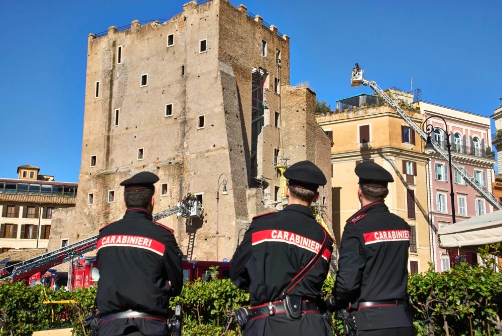 Hopes dashed as man extracted from partially collapsed medieval tower in Rome dies soon after