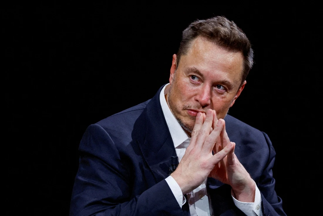 Elon Musk, Chief Executive Officer of SpaceX and Tesla, gestures as he attends the Viva Technology conference dedicated to innovation and startups at the Porte de Versailles exhibition centre in Paris, France. (Reuters)