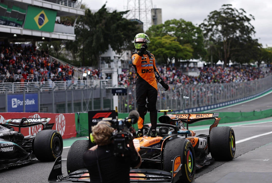 Lando Norris wins in Brazil to go 24 points clear at top