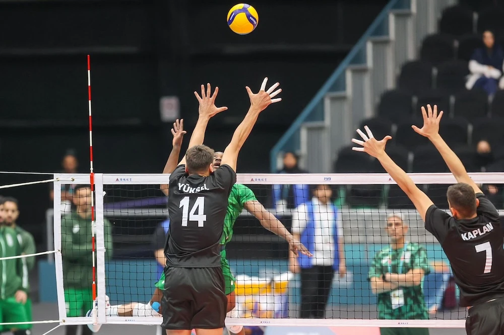 Action from Turkiye’s win over Saudi Arabia in the men’s volleyball competition at the 2025 Islamic Solidarity Games in Riyadh. (Supplied)