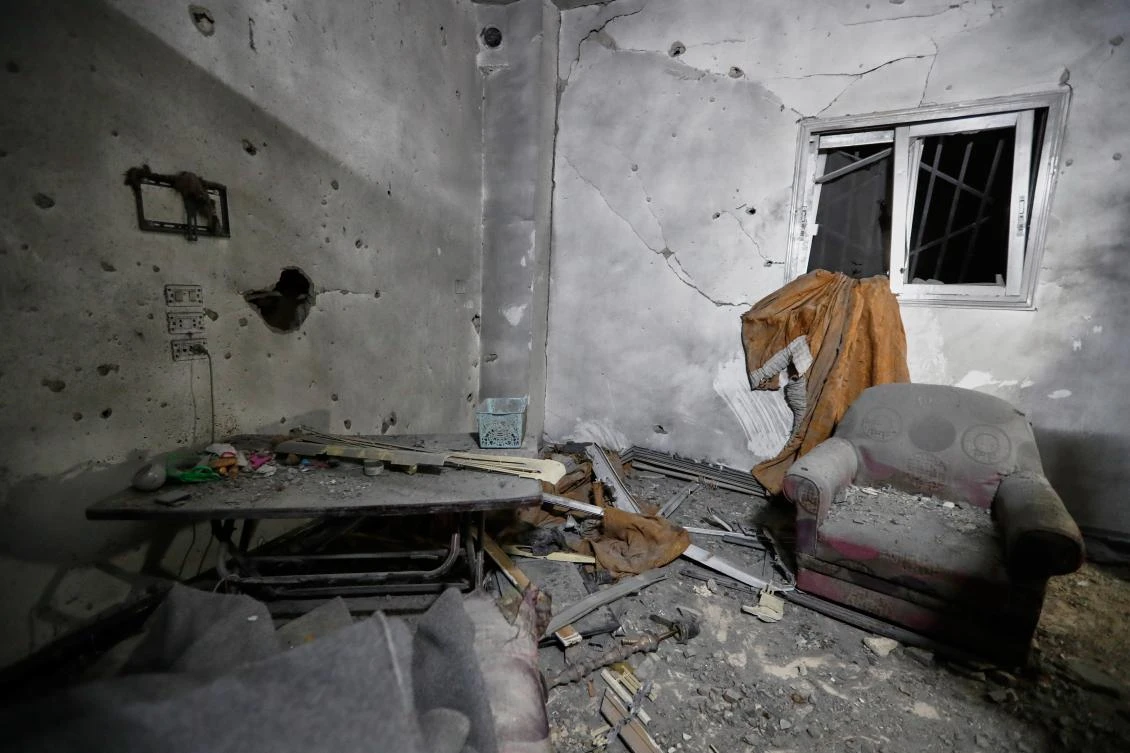 Debris is seen scattered at a home in Damascus, Nov. 14, 2025, after it was hit by rockets, according to state media. (AP)