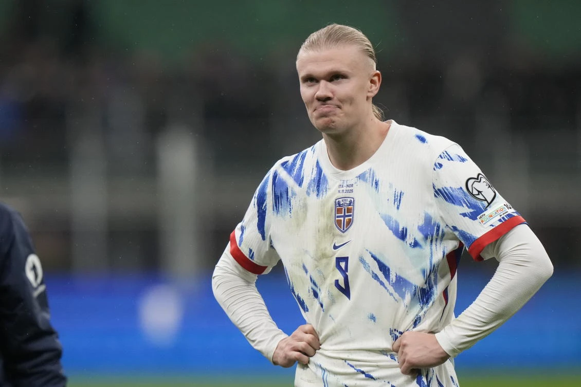 Haaland scores 16 goals in 2026 World Cup qualifying. (AP)