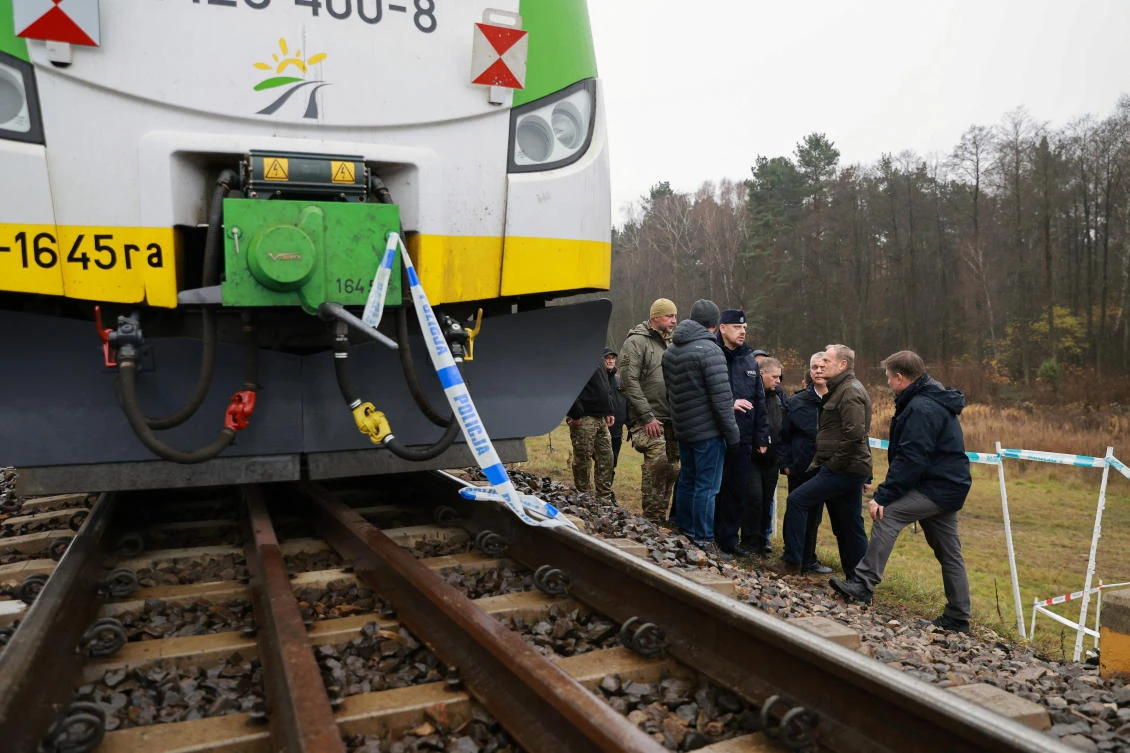 Poland says 2 Ukrainians working for Russia are suspected of being involved in railway blast