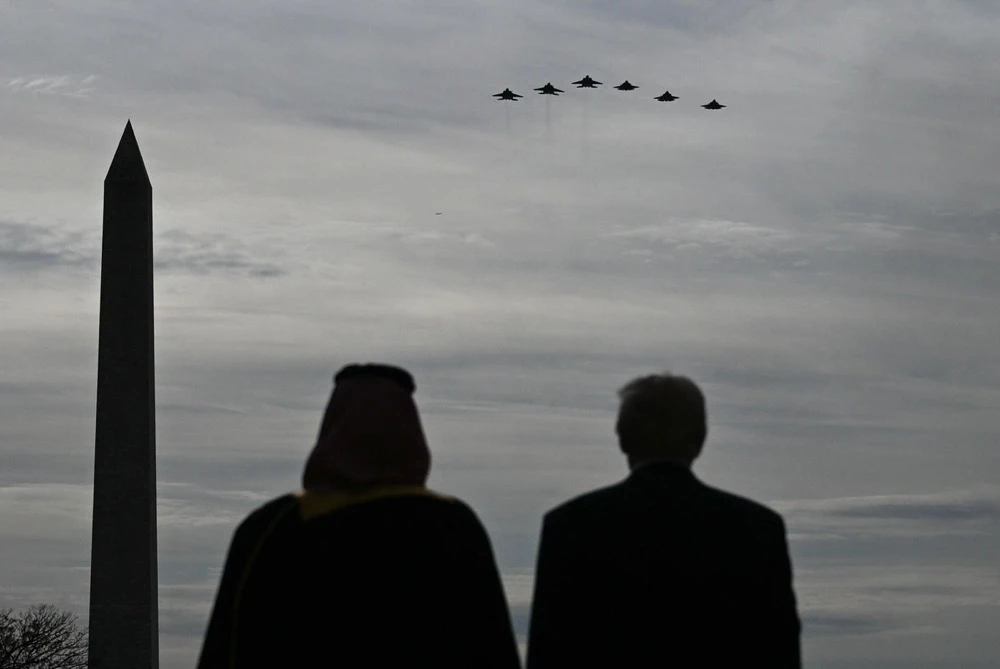The meeting was co-chaired by President Trump and Crown Prince Mohammed and was attended by senior Saudi and US officials. (AFP)