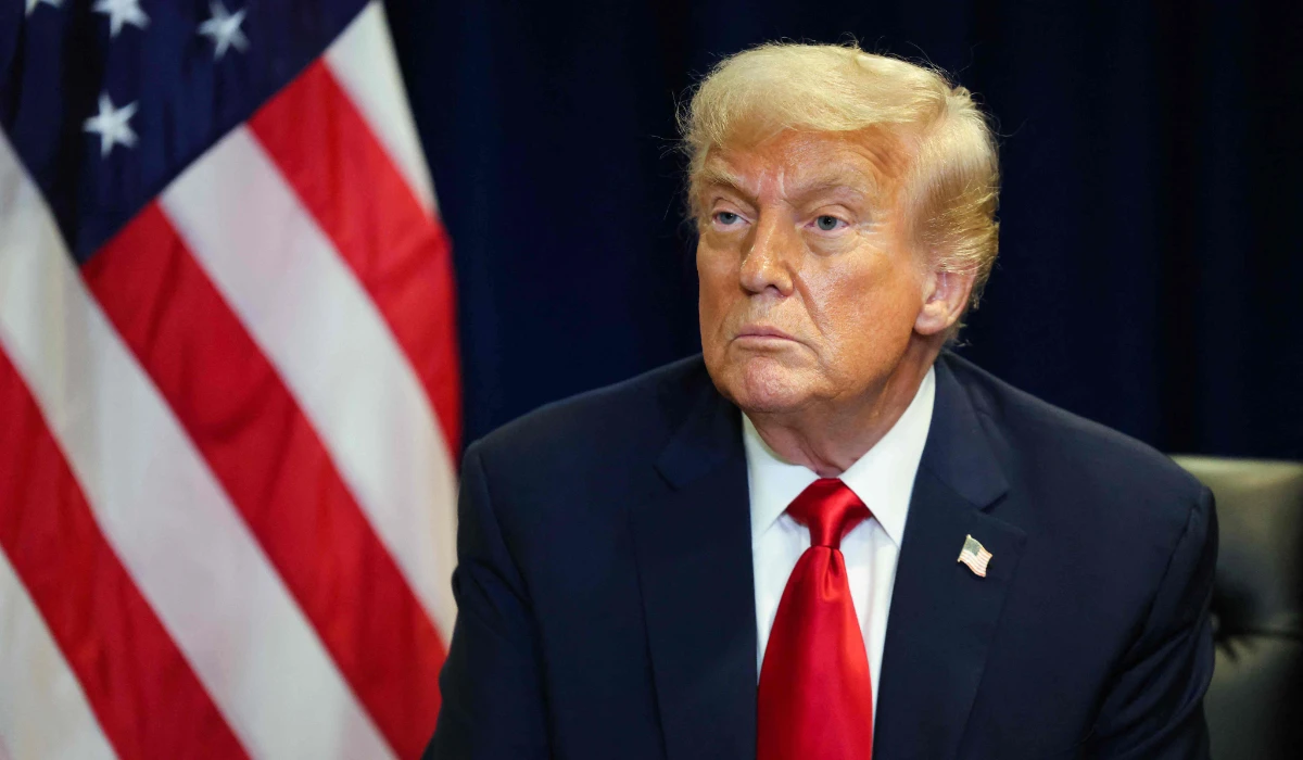 US President Donald Trump attends a bilateral meeting with French President Emmanuel Macron on the sidelines of the United Nations General Assembly in New York City on September 23, 2025. (AFP)