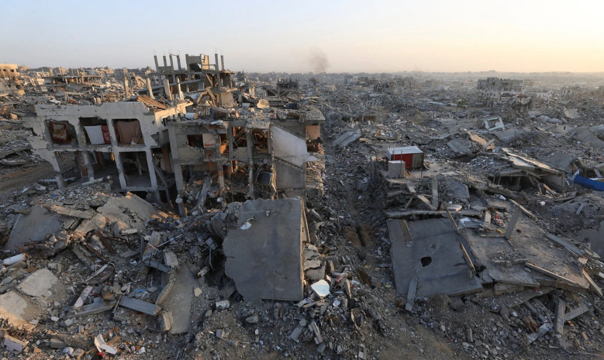 Piles of rubble and damaged buildings in Gaza City, November 24, 2025. (Reuters)