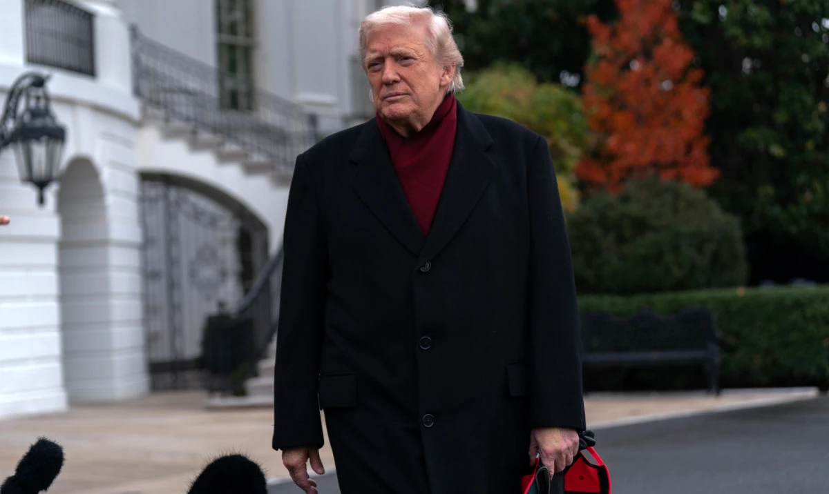 President Donald Trump talks to reporters as he departs from the South Lawn of the White House, Saturday, Nov. 22, 2025, in Washington, en route to Joint Base Andrews. (AP)