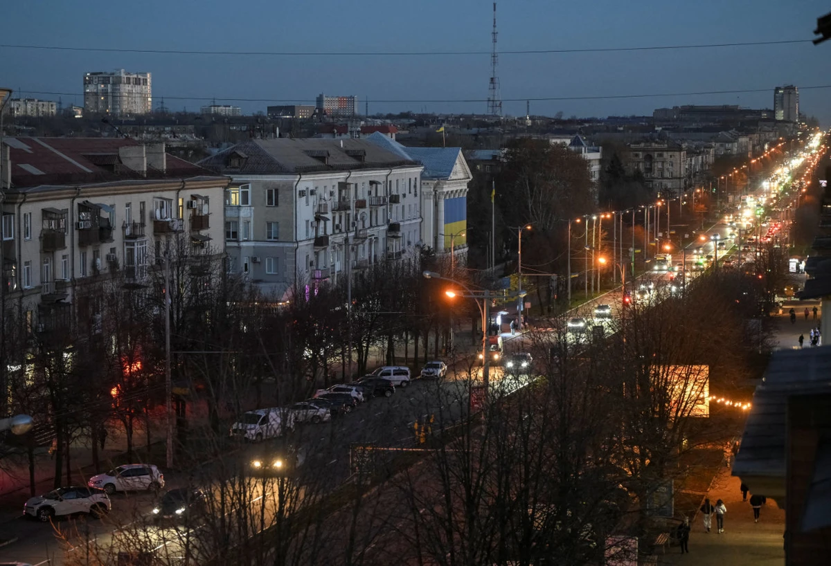 Cars drive along a road in Zaporizhzhia, amid Russia's attack on Ukraine, Ukraine November 25, 2025. (Reuters)