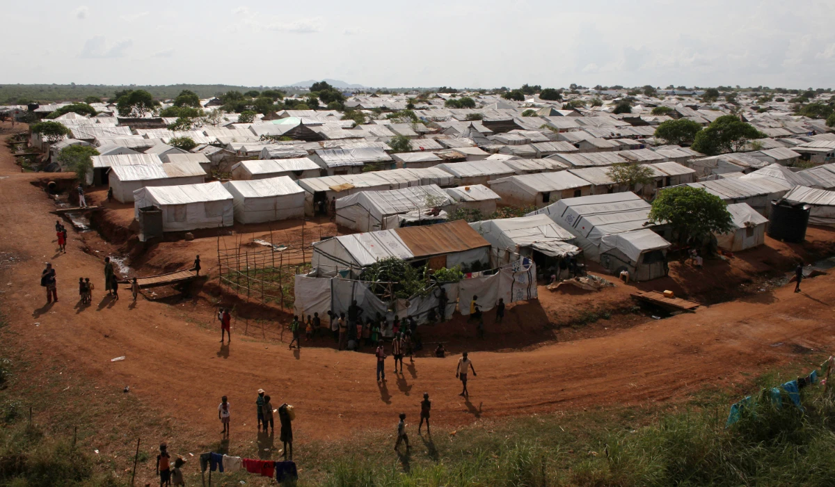 An aerial view shows a section of the Protection of Civilian site (PoC) 3 site in the United Nations Mission in South Sudan (UNMISS) compound outside Juba, South Sudan, July 12, 2018. (REUTERS)
