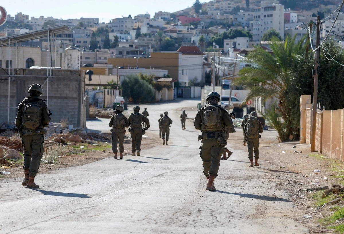 Israeli soldiers deploy during an operation in Tubas, in the Israeli-occupied West Bank on Tuesday. (Reuters)