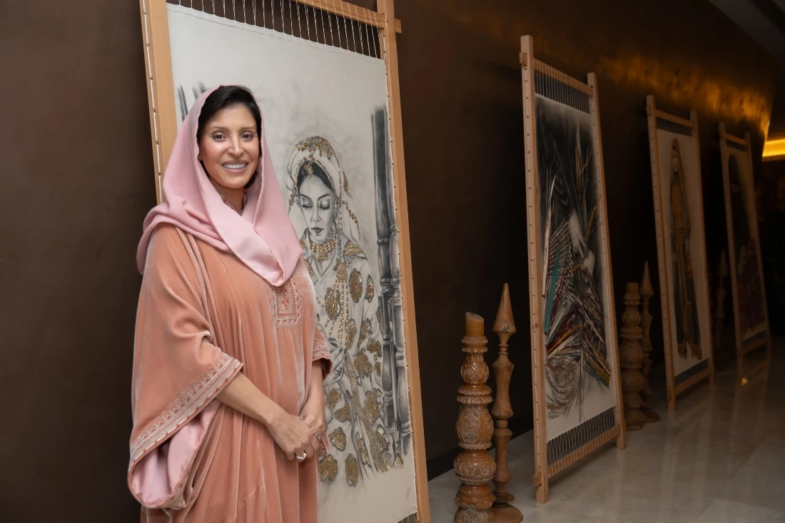 Princess Nourah said she hoped the event would encourage guests to look closely at the artistry around them. “Please keep your eyes open tonight. Anything you see on the shelves, on the walls, even the pillows on the chairs, all of it comes from our artisans and craftspeople,” she told Arab News. “There is so much detail in every piece, and we wanted visitors to feel surrounded by that history and creativity.” (AN Huda Bashatah)