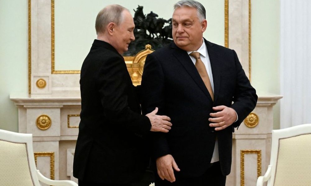 Vladimir Putin and Viktor Orban in the Kremlin, Moscow, Russia, Nov. 28, 2025. (AFP)