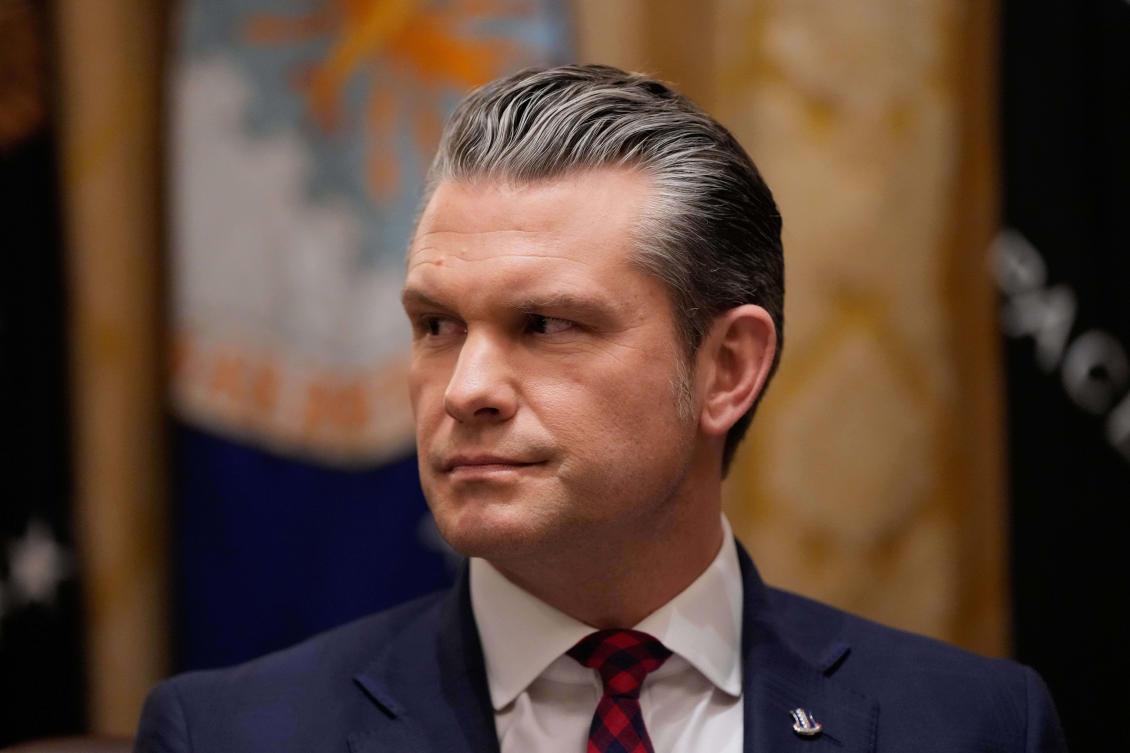Pete Hegseth cited the “fog of war” in defending the follow-up strike, saying that there were explosions and fire and that he did not see survivors in the water when the second strike was ordered and launched. (AP)