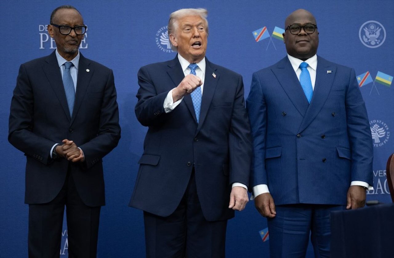 Trump welcomed Presidents Felix Tshisekedi of Congo and Paul Kagame of Rwanda, as well as several officials from other African nations (AFP)