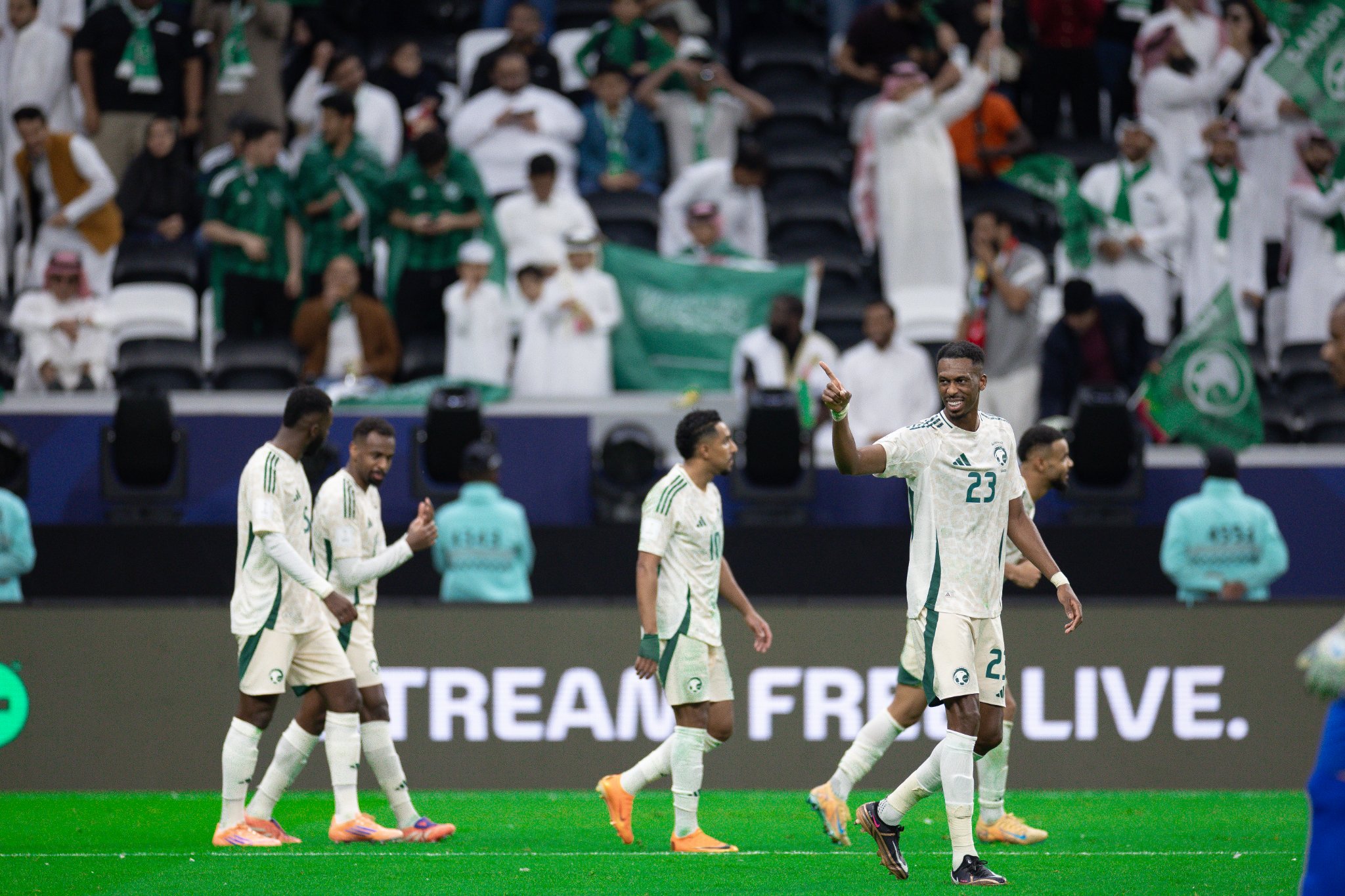 Saudi Arabia booked their place in the FIFA Arab Cup quarter-finals with a 3-1 victory over tournament debutants Comoros on Friday. (X/@SaudiNT)