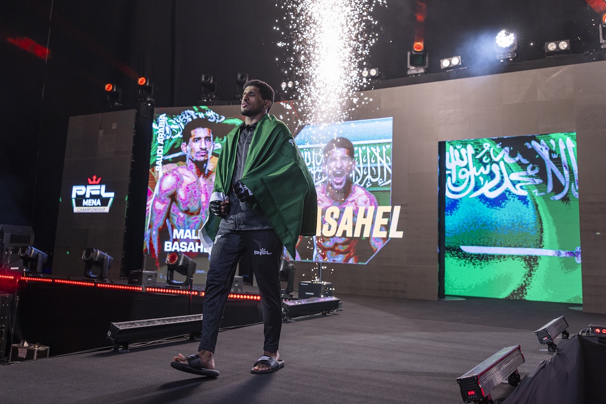Saudi fighter Malik Basahel at the 2025 PFL MENA Championship Finals in Khobar. (PFL MENA)