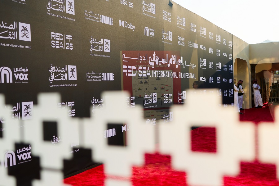 A shot of a red carpet at the Red Sea International Film Festival taken earlier this week. (Getty Images)