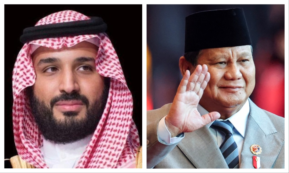 Saudi Crown Prince Mohammed bin Salman received a telephone call from Indonesian President Prabowo Subianto on Tuesday. (SPA)