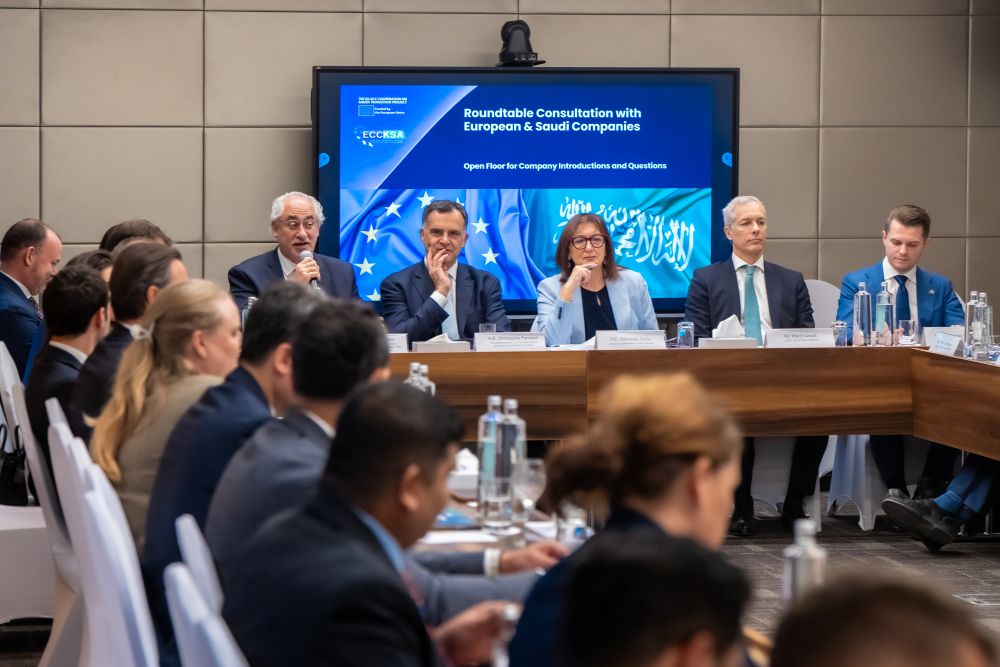 A high-level roundtable on sustainable business cooperation was held, in Riyadh, to explore collaboration between the EU and Saudi private sectors. (AN Photo/Huda Bashatah)