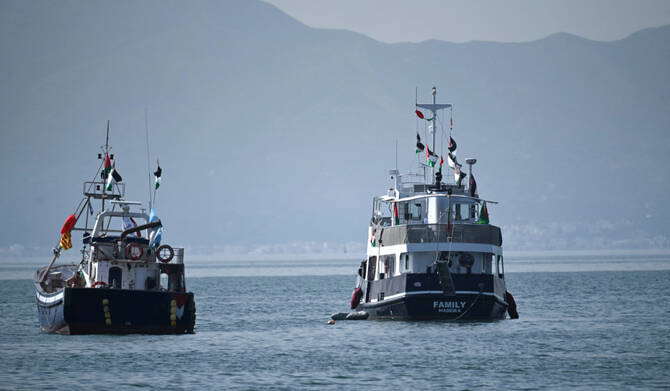 Irish citizens who were detained by Israelis for participating in the Global Sumud Flotilla while trying to deliver aid to Gaza, are “exploring litigation” and have urged politicians to “hold Israel accountable”. (AFP/File)