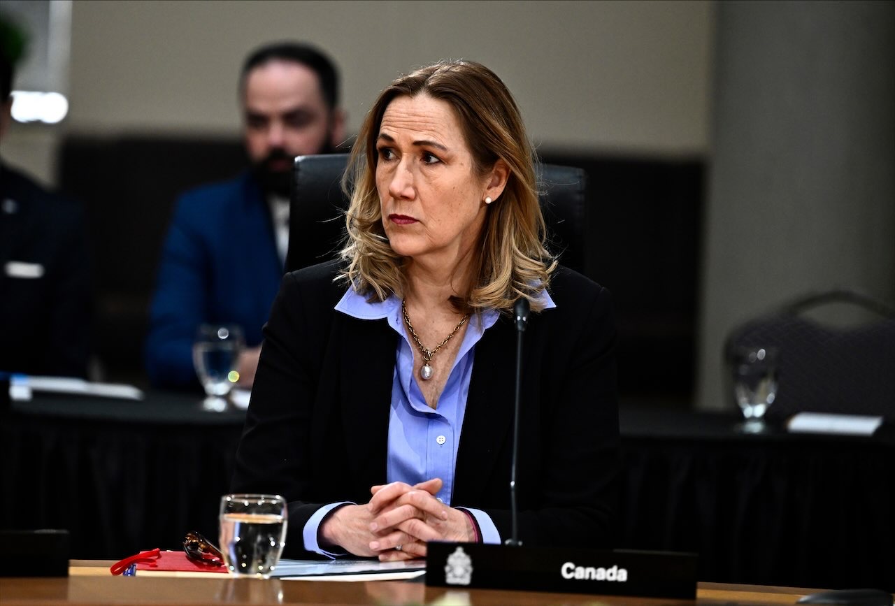 Kirsten Hillman listens during a First Ministers’ meeting in Ottawa, Ontario, Jan. 15, 2025. (The Canadian Press via AP/File)