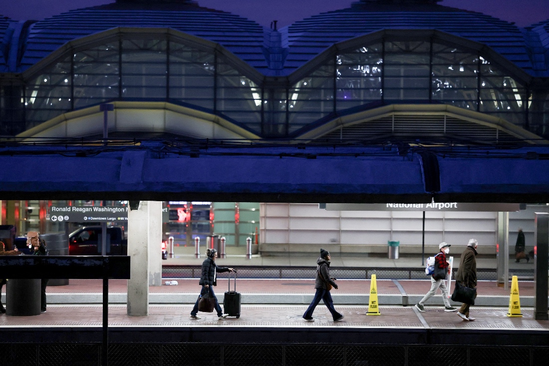 People walk on a metro platform near Ronald Reagan Washington National Airport, US. (AFP)