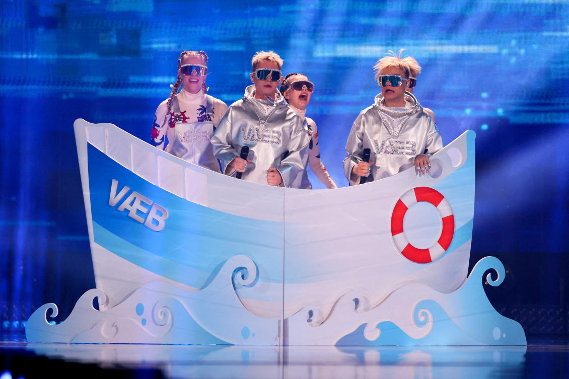 VÆB, representing Iceland, perform "ROA", during the first semi-final of the 2025 Eurovision Song Contest, in Basel, Switzerland, in May. (Reuters/File)