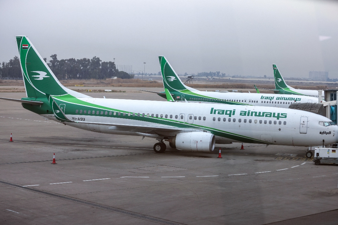 IraqiAirways aircraft are parked at the gates at Baghdad airport in February, Iraq. (AFP)