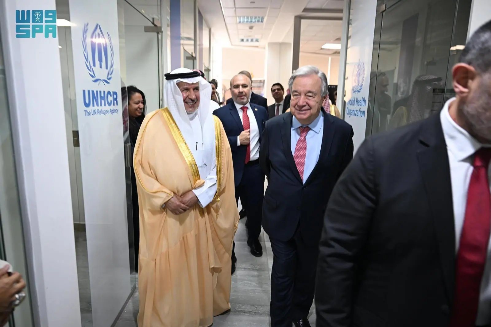 UN Secretary-General António Guterres visited the King Salman Humanitarian Aid and Relief Center (KSrelief) in Riyadh on Tuesday, where he held talks on strengthening cooperation between the UN and the Kingdom’s leading humanitarian institution. (SPA)