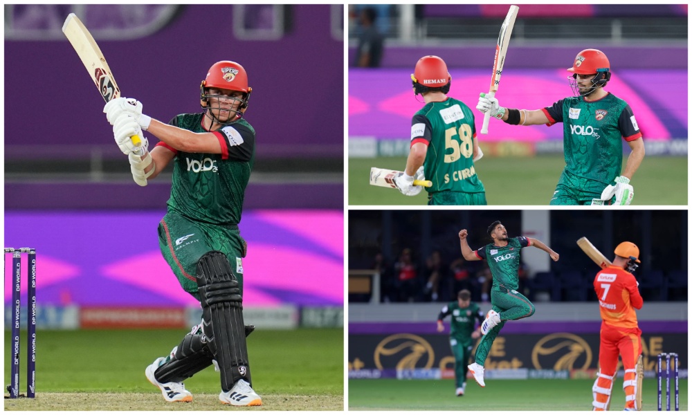 A brilliant performance by the Desert Vipers was rewarded with a fifth-straight win in the International League T20 on Friday, as they beat Gulf Giants by eight wickets to maintain their 100 percent record for the season. (Supplied/ILT20)