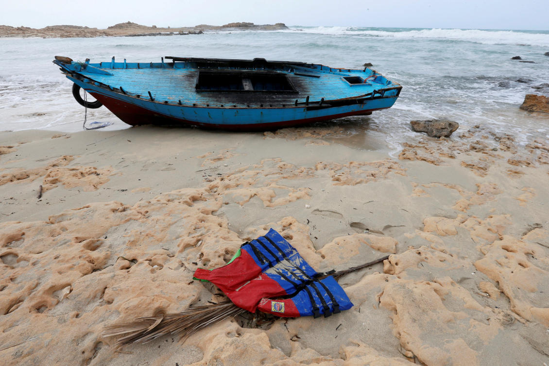 A boat used by migrants is seen near the western town of Sabratha, Libya March 19, 2019. (REUTERS/Ismail Zitouny/File Photo)