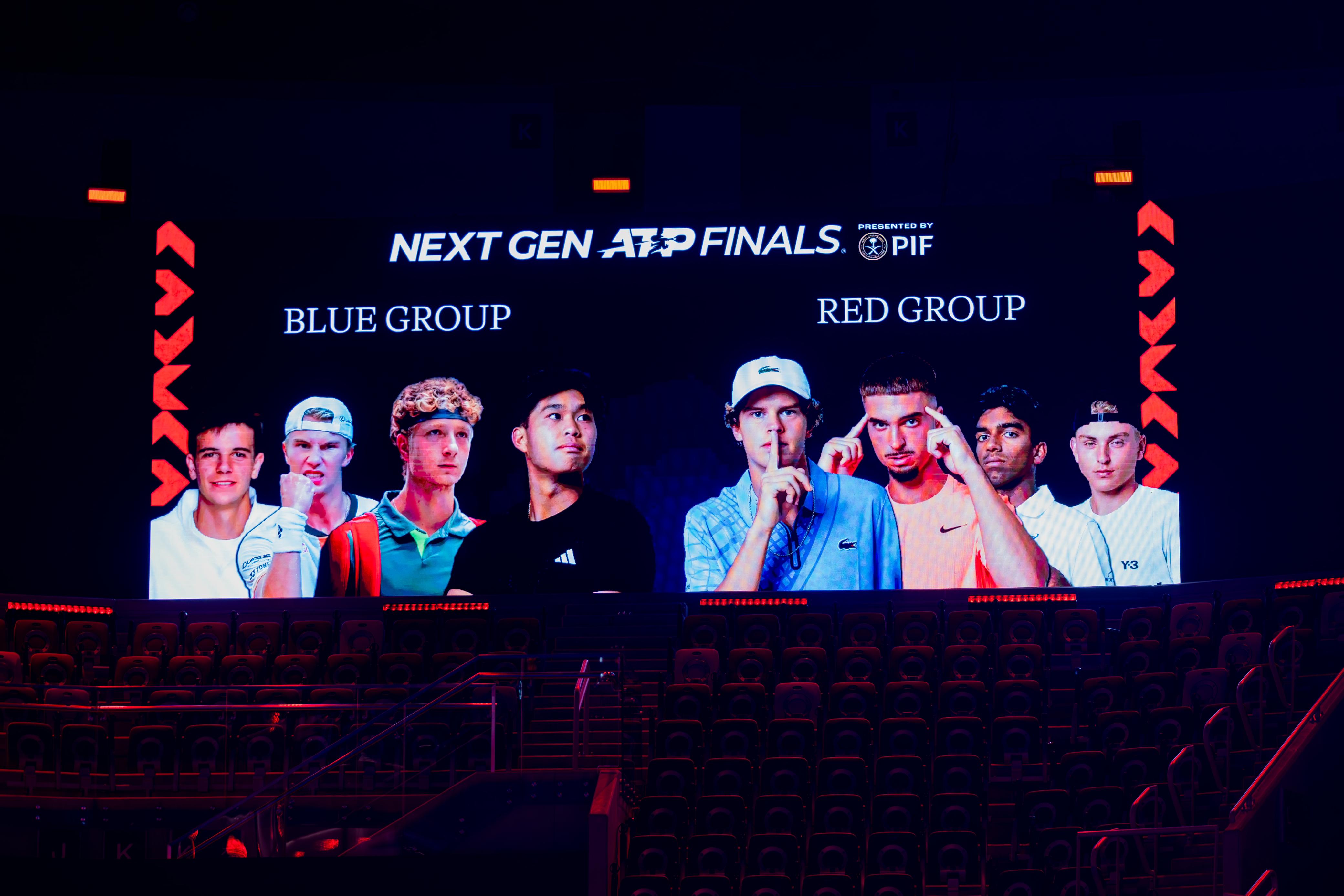 The blue group includes Martin Landaluce, Rafa Jodar, favorite Learner Tien, and Nicolai Budkov Kjaer, a former junior world No. 1. (ATP)